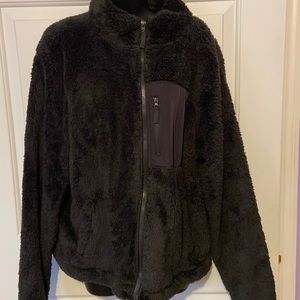Flirtitude Active black Sherpa zip up jacket new size large